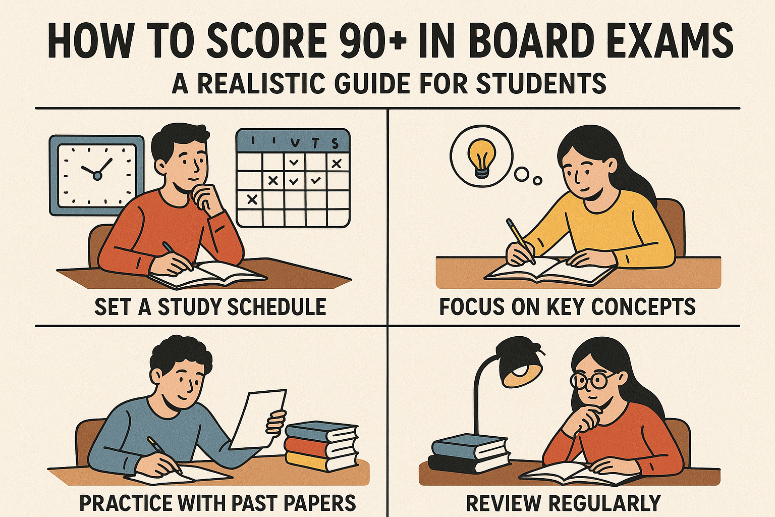 How to Score 90+ in Board Exams - A Realistic Guide for Students