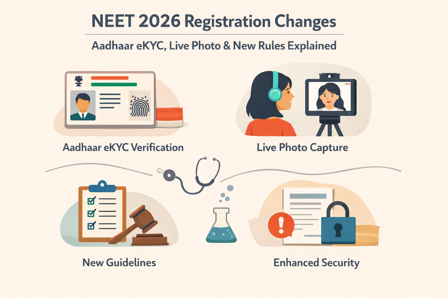 NEET 2026 Registration Changes: Aadhaar eKYC, Live Photo & New Rules Explained